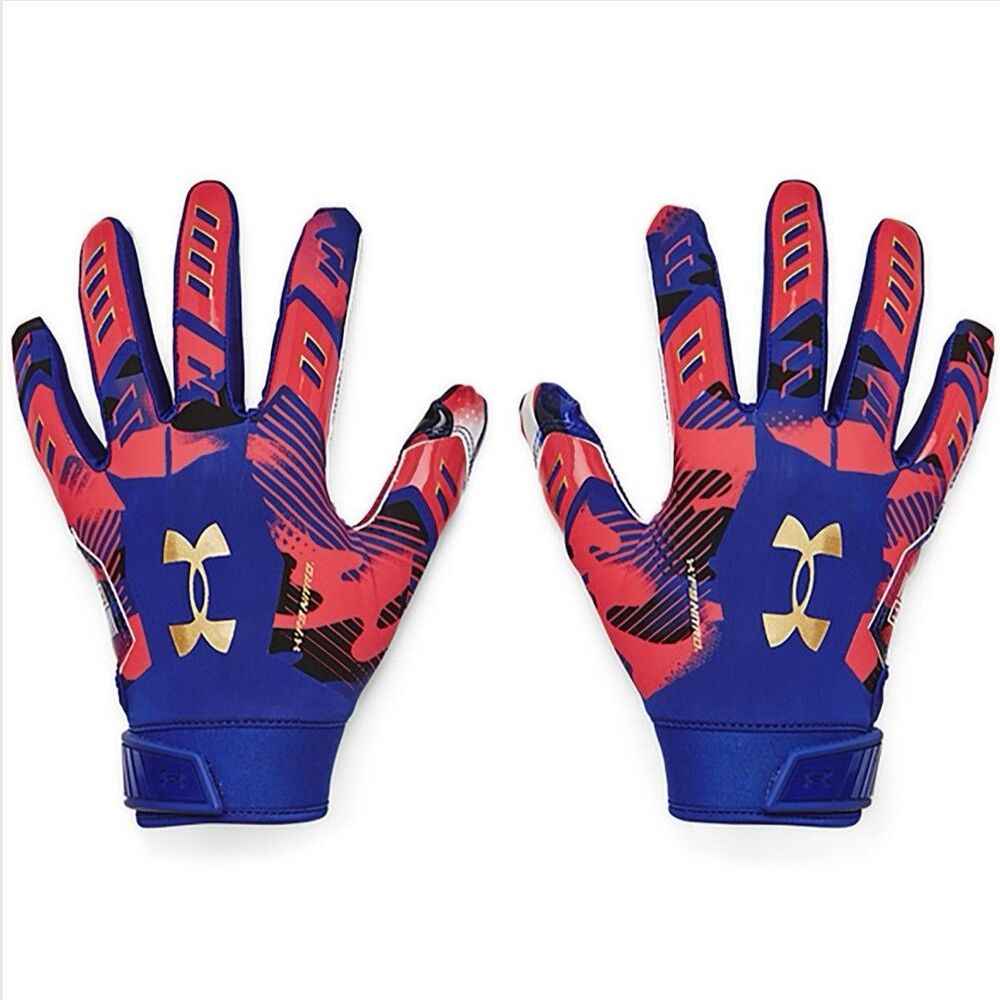 Under Armour F9 Nitro Gluegrip LIMITED EDITION Men’s XL Football Gloves Blue Red